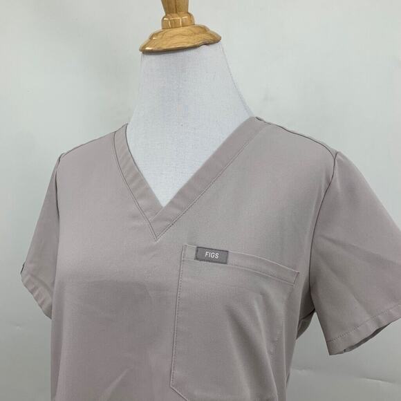 Figs Top Womens XS Extra Small Cool Stone Catarina One Pocket Scrub Short Sleeve - Picture 3 of 12